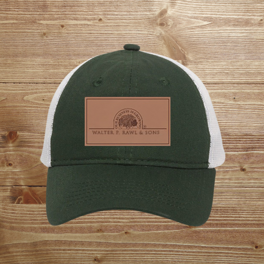 Dark Green Hat with Leather Patch